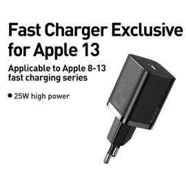 Baseus Super Si 1C Schnellladegerät USB Typ C 25W Pd Qc schwarz