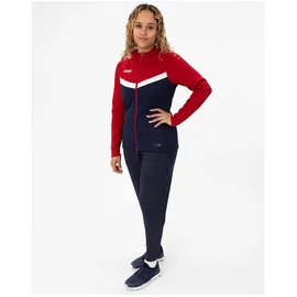 Jako Damen Kapuzenjacke Iconic marine/chili rot 42