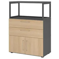 Hjh OFFICE PRO Hammerbacher Kombischrank FlexWall 3OH 1offen graphit/eiche