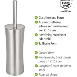 Wenko WC-Garnitur Pieno silber Metall, 1 St.