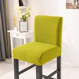 Barhocker Stuhlhussen Bar Stuhlhussen Stuhlbezüge Stretch Hussen für Barhocker Bezug mit Rückenlehne 4er Set Gelbgrün