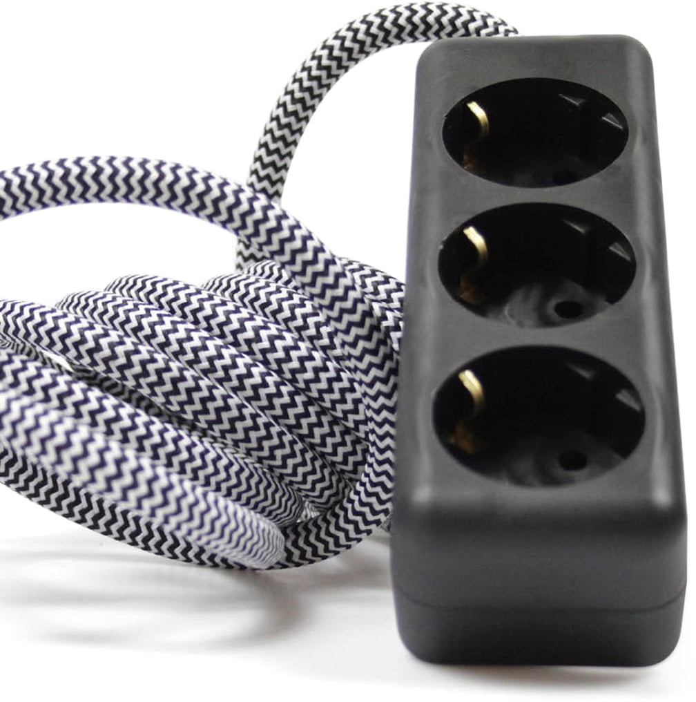 NUD Collection - Extension Cord 3fach-Steckdose, Zebra Skin (TT-90)