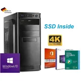 KOMPLETT PC Büro Computer AMD QUAD CORE 256GB SSD MS OFFICE 2016 Windows 10 07