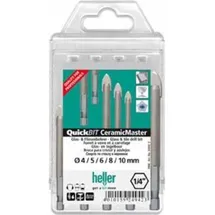 Heller QuickBit CeramicMaster Fliesenbohrer Set 5-teilig 4/5/6/8/10 mm