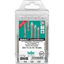 Heller QuickBit CeramicMaster Fliesenbohrer Set 5-teilig 4/5/6/8/10 mm