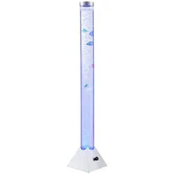 LED Wassersäule, Kunststoff klar, 5x Deko-Fische, H 120 cm