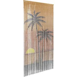 vidaXL Insekten-Türvorhang Palmendruck 100x200 cm Bambus