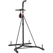 Vevor 2 in 1 Boxsackständer Trainingsgerät Sandsackgestell aus Stahl, höhenverstellbare Boxsackhalterung (65 kg belastbar), Fitnessgerät Standboxtrainer Speedbag-Ständer für Fitness-Studio