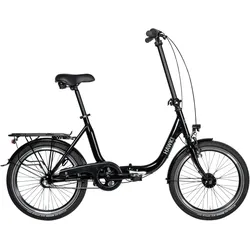Faltrad HAWK BIKES "FOLDER 3.0" Gr. 40, schwarz (schwarz, schwarz), Fahrräder, 40cm, 20 Zoll (50,80cm) hinten: 20 Zoll (50,80cm)