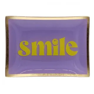 Giftcompany Dekoteller Glasteller Love Plates Smile Lila Gelb (10x14,2cm)