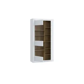 Möbel Kraft Vitrine Push-to-Open 100,8 x 41,4 x 195,9 cm Weiß
