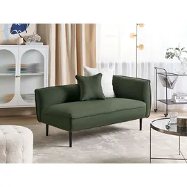 Beliani Chaiselongue Bouclé dunkelgrün rechtsseitig Chevannes