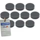 Magnetoplan Ergo-Magnete, medium, Felsgrau, Pack a 10 Stück
