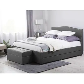 Beliani Polsterbett 160 x 200 cm Dunkelgrau
