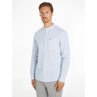 Tommy Jeans Langarmhemd »TJM MAO STRIPE LINEN BLEND SHIRT«, Gr. XXL - N-Gr, moderate blue stripe, , 49941432-XXL N-Gr