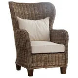 ebuy24 Relaxsessel King Sessel als Korbstuhl in natur Rattan grau. (1-St) grau