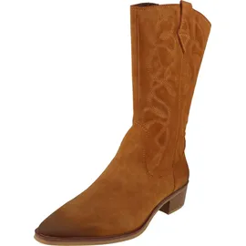 Marco Tozzi Damen Hohe Stiefel mit Absatz Cowboy Spitz, Braun (Cognac), 36 EU