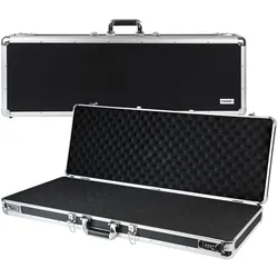 HMF 14404-02 Alu Waffenkoffer für Gewehre mit Rasterschaumstoff, 96 x 36 x 12 cm, Schwarz