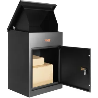 Vevor Paketbriefkasten 44x35x58,3cm Paketbox Stahl Paletkasten 15-20 kg Briefkasten Postbox XXL Briefkasten mit Paswortschloss Innenscharnier