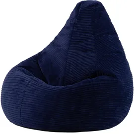 I.C.O.N. Icon Dalton Sitzsack Cord, Marineblau, Gaming Sitzsack Erwachsene mit Füllung, Bean Bag, Cord Sessel, Lounge Sessel, Lounge Stuhl, Schlafzimmer, Wohnzimmer, Wohnzimmer Möbel
