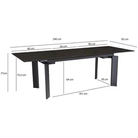 Wohnling WL7.152 180 x 77 x 95 cm schwarz