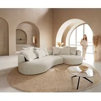 DELIFE Big-Sofa Edina, Bouclé Creme-Weiß 330x170 cm weiß