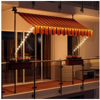 Swing&Harmonie LED Klemmmarkise 350 x 150 cm orange/schwarz