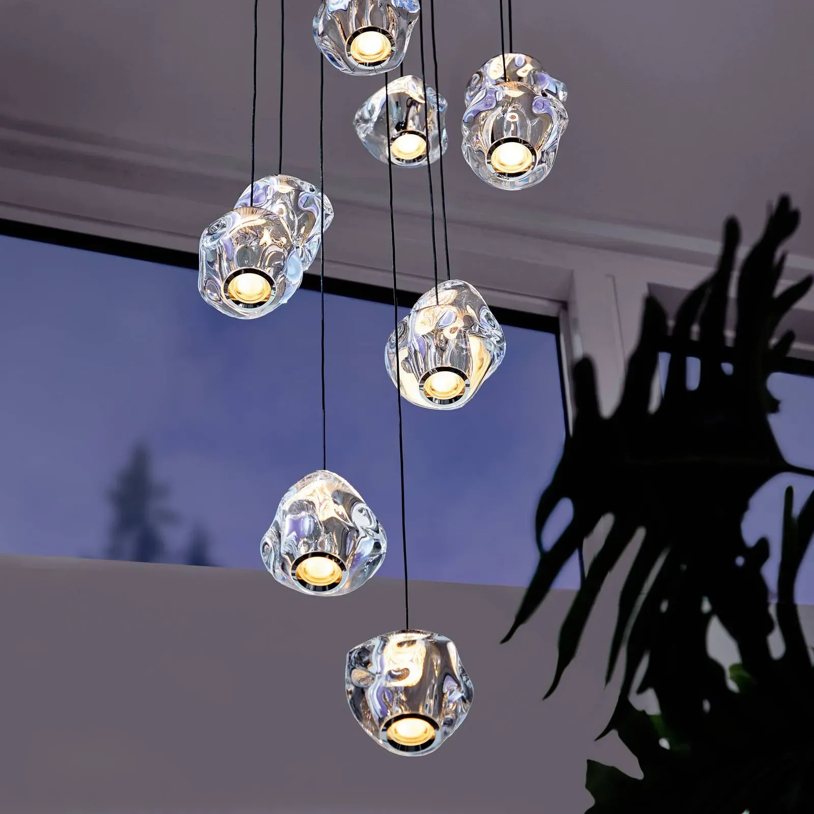 LOOM DESIGN Hängelampe Ice Ball, dimmbar, chrom / silber, für Wohn- / Esszimmer, Kunststoff, Modern - cm - cm - cm