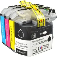Ampertec 4 Kompatible Tinten ersetzt Brother LC-127XL+LC-125XL Multipack KCMY