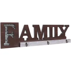 Wandgarderobe HWC-A91 Family, Garderobenpaneel, Landhaus Holz Metall