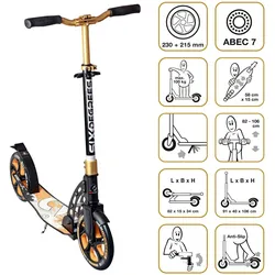 SIX DEGREES Aluminium Scooter 230/215 mm gold EINHEITSGRÖSSE