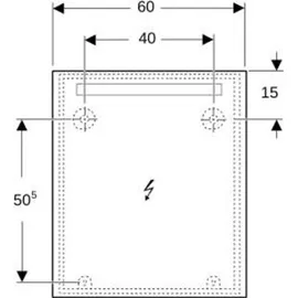 Geberit Option Basic Square Lichtspiegel, Beleuchtung oben, 502805001,