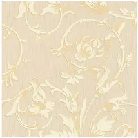 Profhome Textiltapete 0,53 m x 10 m 5,33 m2 Creme/Gold/Beige 956332
