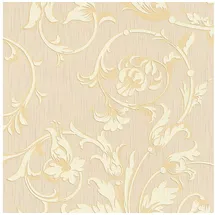 Profhome Textiltapete 0,53 m x 10 m 5,33 m2 Creme/Gold/Beige 956332
