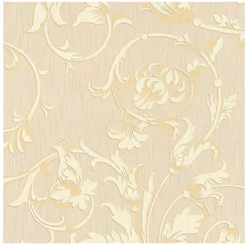 Profhome Textiltapete 0,53 m x 10 m 5,33 m2 Creme/Gold/Beige 956332