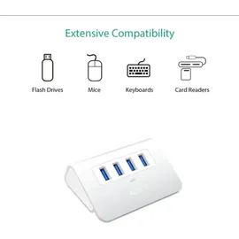 Aukey CB-H36 4 Port USB 3.0-Hub Silber