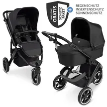 ABC-Design ABC Design Kombi-Kinderwagen Salsa 5 Run - inkl. Babywanne, Sportsitz, Sportzulassung, Luftbereifung, Sitzeinlage & Handbremse inkl. XXL-Zubehörpaket - Pure - Coal