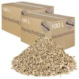 Hackschnitzel für Ofen Rindenmulch für Garten Hochbeet Holz Pflanzen Einstreu Holzhackschnitzel Grob Holzschnitzel Streu Beet Abdeckung Deko Abdeckung 100-500 L flameup, Menge:200 L