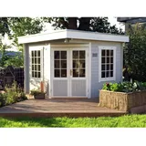 Alpholz Gartenhaus Monica-28 Flachdach Unbehandelt 320 cm x 320 cm