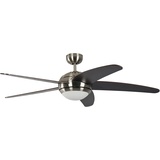 Pepeo Melton 132 cm Deckenventilator nickel/braun mit Licht inkl. Fernbedienung