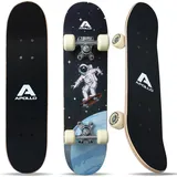 61 cm Kinderskateboard - Spacewalk SCHWARZ|hellblau 61 CM