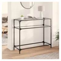 VidaXL Konsolentisch mit Glasplatte Transparent 98x35x81 cm Stahl