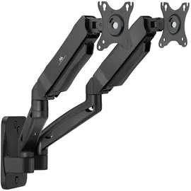 Maclean Brackets Maclean Wandhalterung für zwei Monitore 17–32" 9kg max, mechanische Feder MC-988 | Schwarz