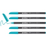 edding 1200 Fasermaler fein - türkis (blau) - 5 Stifte - Rundspitze 1 mm - Filzstift zum Zeichnen und Schreiben - für Schule, Mandala