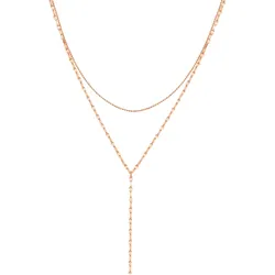 Hey Happiness Layered Y Kette Edelstahl Rosegold Damen 