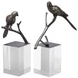 Casa Padrino Luxus Deko Objekte 2er Set Bronzefarben - Büro Deko - Schreibtisch Deko - Wohnzimmer Deko - Luxus Kollektion