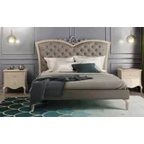 Xlmoebel Schlafzimmer-Set 3-teiliges Massivholz-Schlafzimmermöbel-Set mit zwei Nachttischen, (3-tlg., Bett + 2x Nachttische), Hergestellt in Italy grau