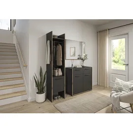 Home Affaire Highboard 95 x 86 x 37 cm basalt grau / Nox Oak nachbildung