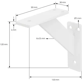 ML-Design 2 Stück Regalhalterung 120x120mm, Weiß, Aluminium, Schwebende Regalwinkel, Wandhalterung für Regalbrett, Regalträger für Wandmontage, Wandregal Wandkonsole Regalstütze