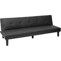 Mendler 3er-Sofa HWC-G11, Couch Schlafsofa Gästebett Bettsofa Klappsofa, Schlaffunktion 195cm ~ Kunstleder, schwarz